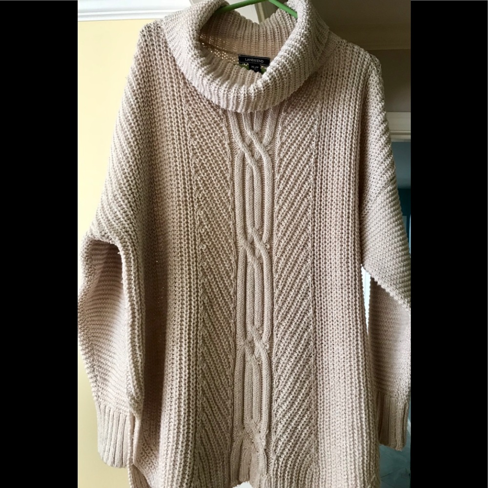 Lands End Cotton cowl sweater,bit of merino Sz18